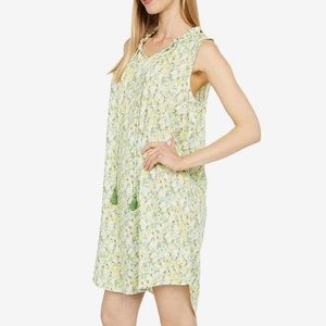 Studio B By Bobeau Ruffle Neck Sleeveless Shirttail Shift Mini Dress Large L